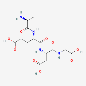 Epithalon chemical structure diagram: the tetrapeptide Ala-Glu-Asp-Gly (AEDG), a synthetic pineal-peptide bioregulator.